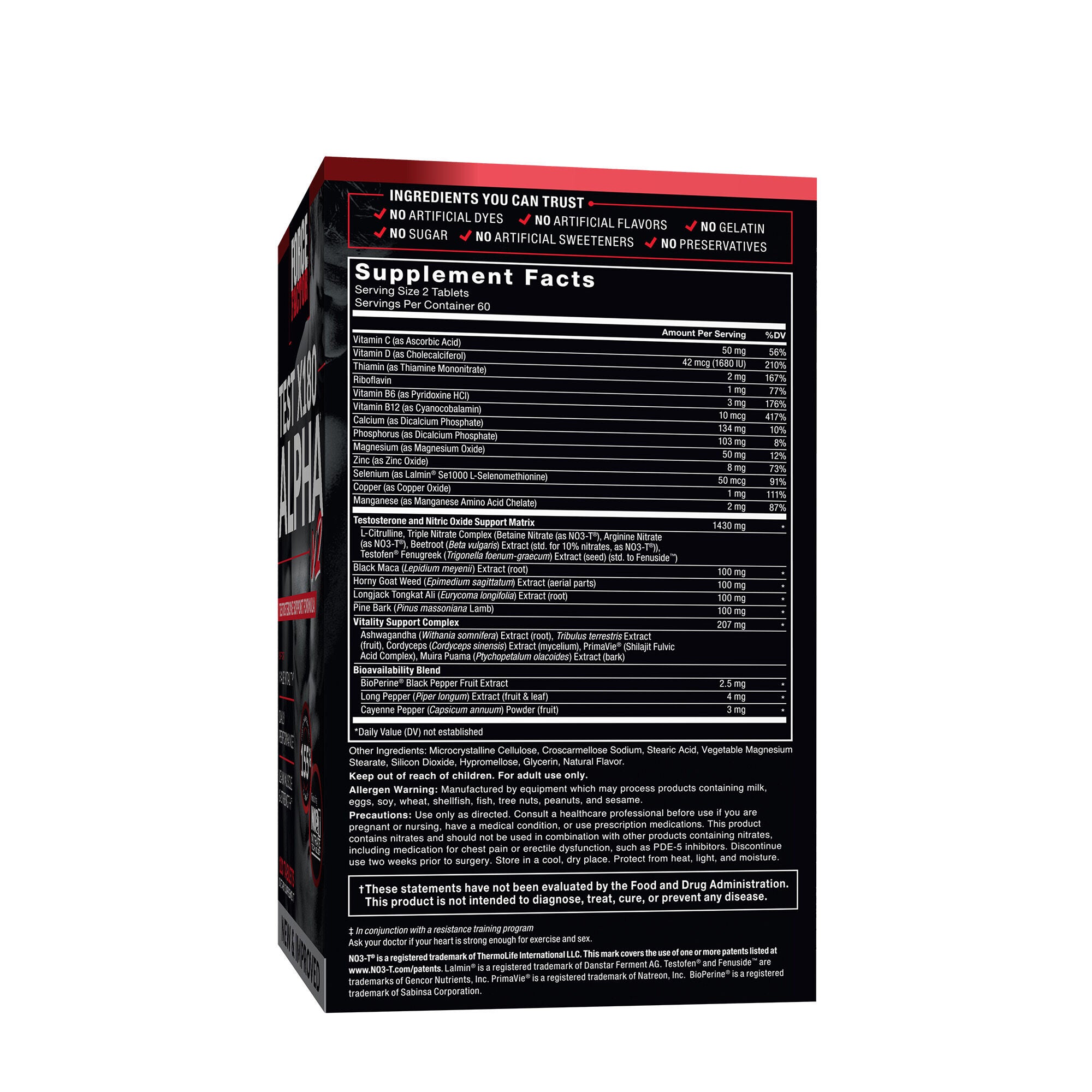 Force Factor Test X180 Alpha V2 120 Tablets GNC